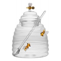 Açucareiro C/ Colher Lovely Bee Em Vidro 470ml - Lyor
